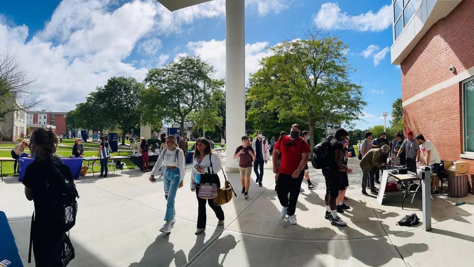 Students Walking On Campus